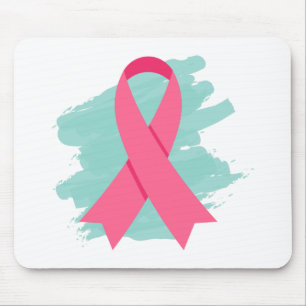 Rosa om bröstcancermedvetenhet Logotyp med ribbon Musmatta