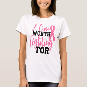 Rosa om bröstcancermedvetenhet Ribbon Fighter T Shirt
