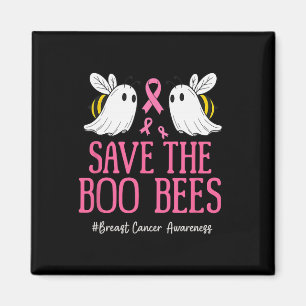 Rosa om bröstcancermedvetenhet Ribbon Funny Bees G Magnet