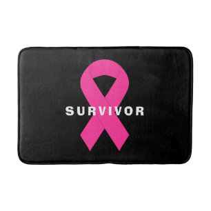 Rosa om bröstcancermedvetenhet Ribbon Survivor Badrumsmatta