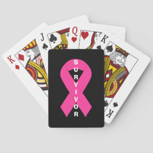 Rosa om bröstcancermedvetenhet Ribbon Survivor Casinokort