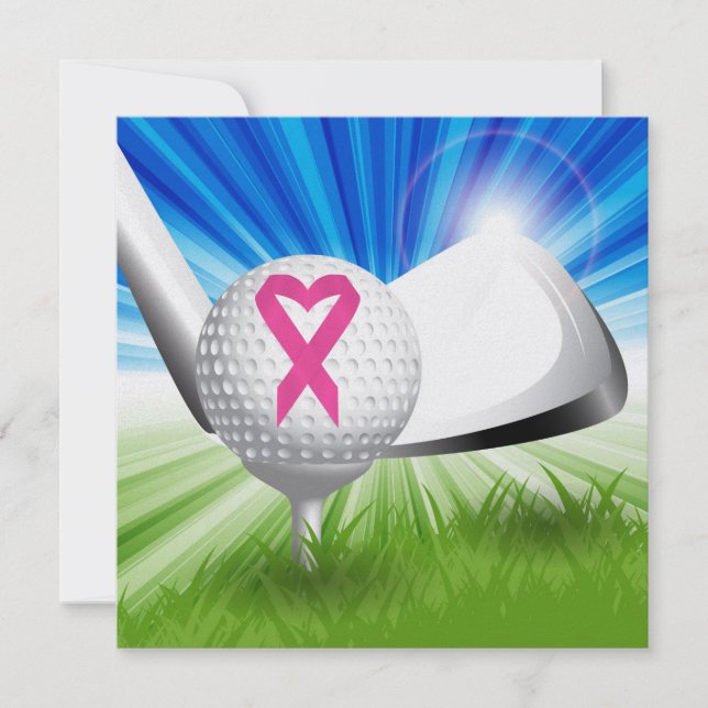 Rosa om cancermedvetenhet Ribbon Golf (Framsida)