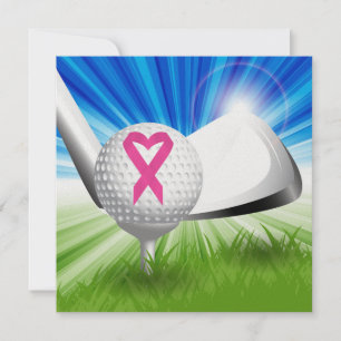 Rosa om cancermedvetenhet Ribbon Golf