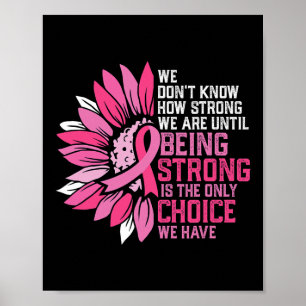 Rosa om cancermedvetenhet Ribbon Sunsun Poster