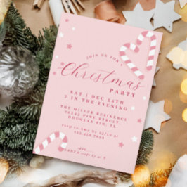 Rosa om julfestinbjudan till candy cane inbjudningar
