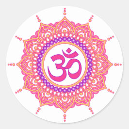 Rosa om mandala-dekal runt klistermärke