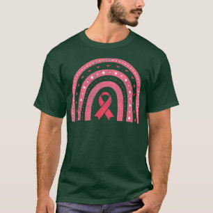 Rosa om medvetandegörande om bröstcancer Regnbåge T Shirt