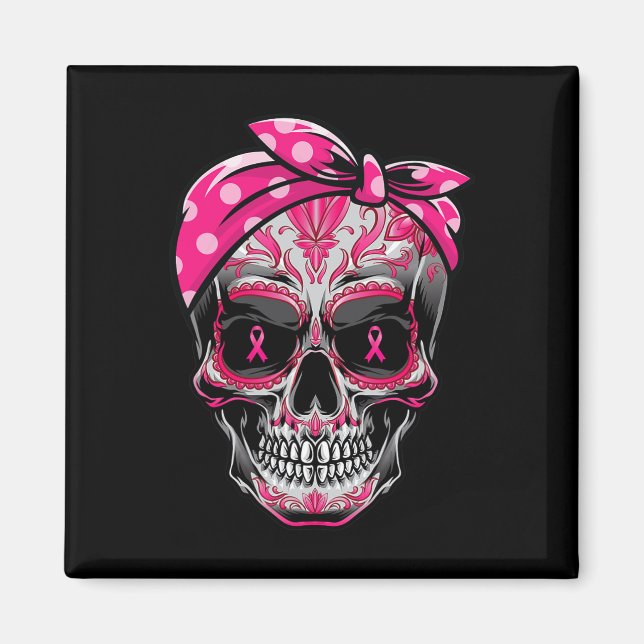 Rosa om medvetandegörande om bröstcancer Ribbon Ca Magnet (Framsidan)