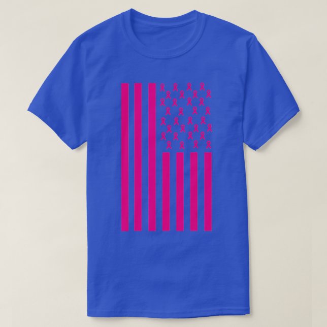 Rosa om medvetenhet om bröstcancer Ribbon American T Shirt (Design framsida)