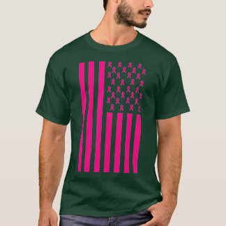 Rosa om medvetenhet om bröstcancer Ribbon American T Shirt