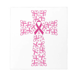 Rosa om medvetenhet om bröstcancer Ribbon Kor Anteckningsblock