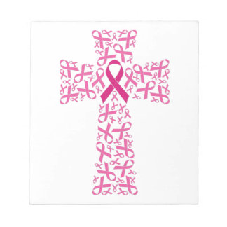Rosa om medvetenhet om bröstcancer Ribbon Kor Anteckningsblock