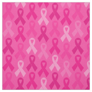 Rosa om medvetenhet om bröstcancer Ribbon Mönster Tyg