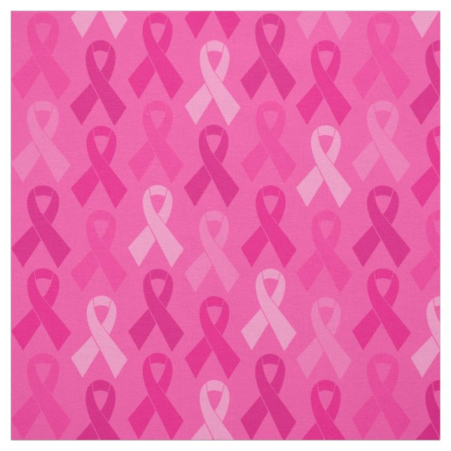 Rosa om medvetenhet om bröstcancer Ribbon Mönster Tyg (Provkarta)