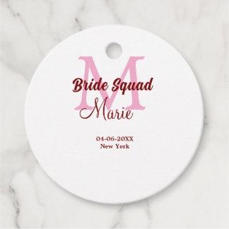Rosa om namn- för bridesmaid gåvor etiketter