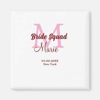 Rosa om namn- för bridesmaid magnet