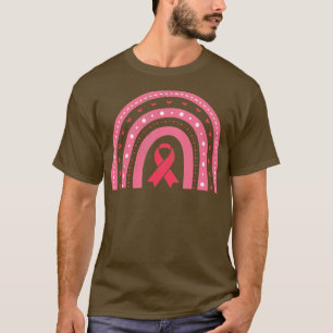 Rosa om ökad medvetenhet om bröstcancer Regnbåge R T Shirt