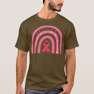 Rosa om ökad medvetenhet om bröstcancer Regnbåge R T Shirt