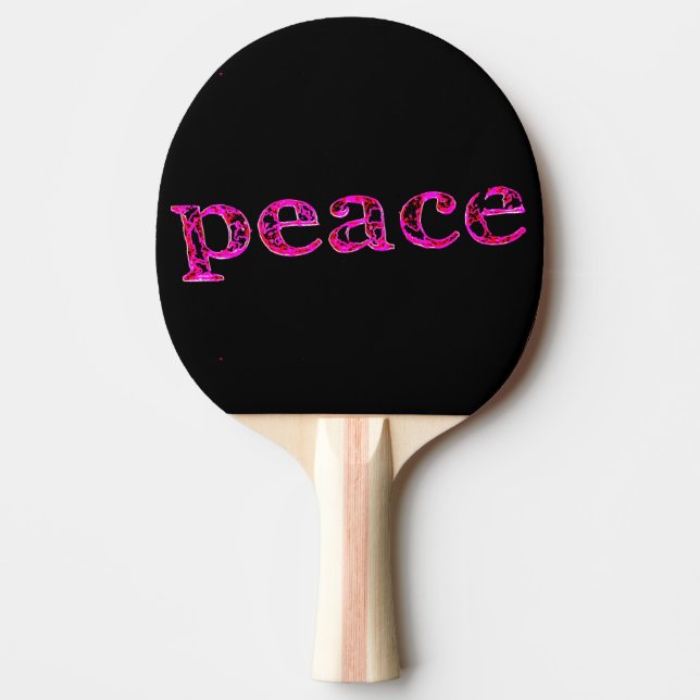 rosa om svart fred pingisracket (Framsidan)