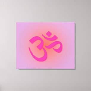 Rosa Om-symbol Canvastryck