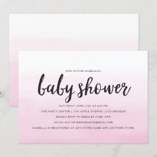 Rosa Ombre Baby Shower-inbjudan Inbjudningar