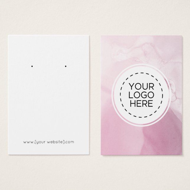 Rosa Ombre Bläck Earring Visning Card Visitkort (Framsida & baksida)