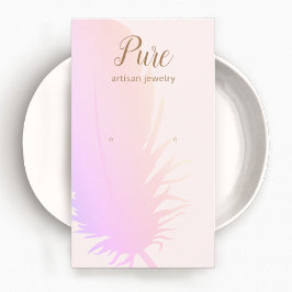 Rosa Ombre Boho Feather Earring Visning Visitkort