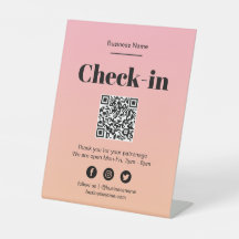 Rosa Ombre Business Covid QR-kodincheckningsskylt