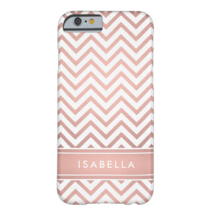 Rosa Ombre Chevron Mönster Simple Modern Monogram Barely There iPhone 6 Fodral