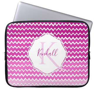 Rosa Ombre Chevron Personlig Laptop sleeve