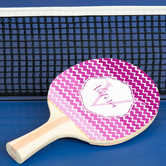 Rosa Ombre Chevron Personlig Ping Pong Paddle Pingisracket (Insitu)