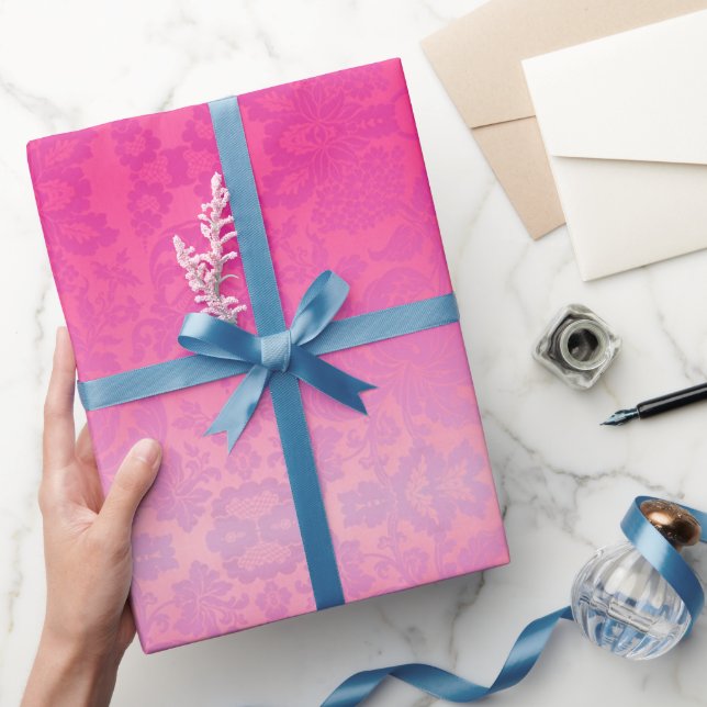 Rosa Ombre Damask Presentpapper (Gifting)