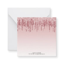 Rosa Ombré Dripping Glitter Monogram