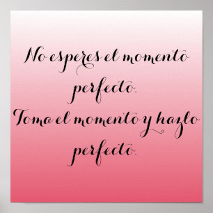 Rosa ombre för spansk affisch - inga esperes…