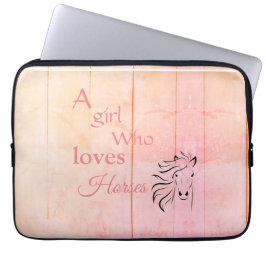 Rosa Ombré Girl WHO Kärlek Horses Script Girly Laptop Fodral