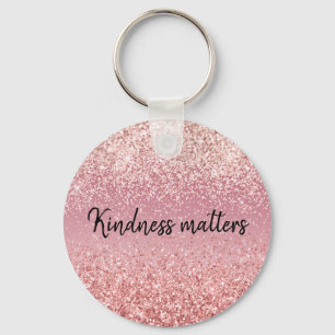 Rosa Ombre Glitter Nyckelring