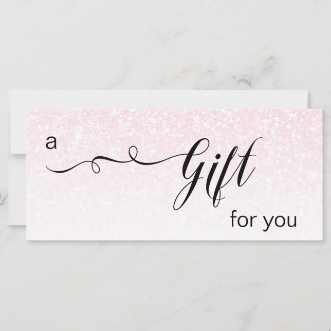 *~* Rosa Ombre Glitter Trendig Pastel Gift Card (Framsida)