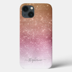 Rosa Ombre Gnistra Glitter Girly Glam Monogram