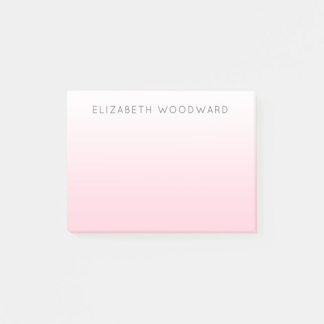 Rosa Ombre-gradient Personliga Post-it-lappar Post-it Block (Framsida)