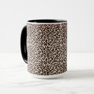 Rosa Ombre Guld Black Leopard     Mugg