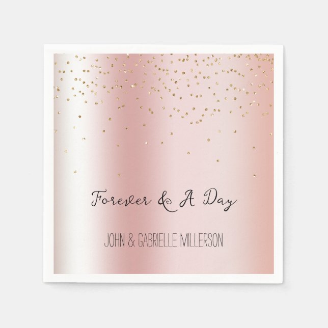  Rosa Ombre Guld Glam Confetti Pappersservett (Framsidan)