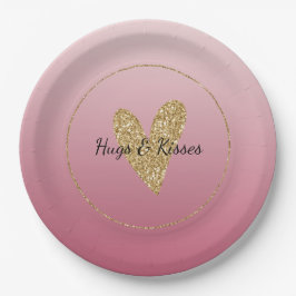 Rosa Ombre Guld Glitter Heart