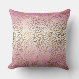 Rosa Ombre Guld Leopard Skriv ut Kudde