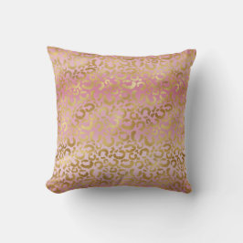 Rosa Ombre Guld Leopard Skriv ut       Kudde