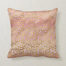 Rosa Ombre Guld Leopard Skriv ut Kudde