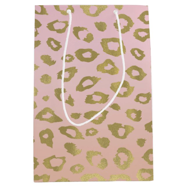 Rosa Ombre guld- Leopardtryck (Framsidan)
