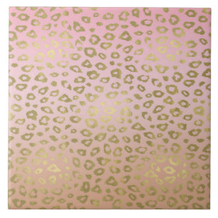 Rosa Ombre guld- Leopardtryck Kakelplatta
