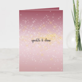 Rosa Ombre Guld White Sparkles Kort