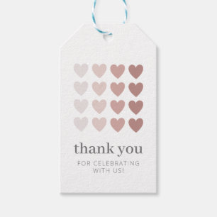 Rosa Ombre Hearts Presentetikett