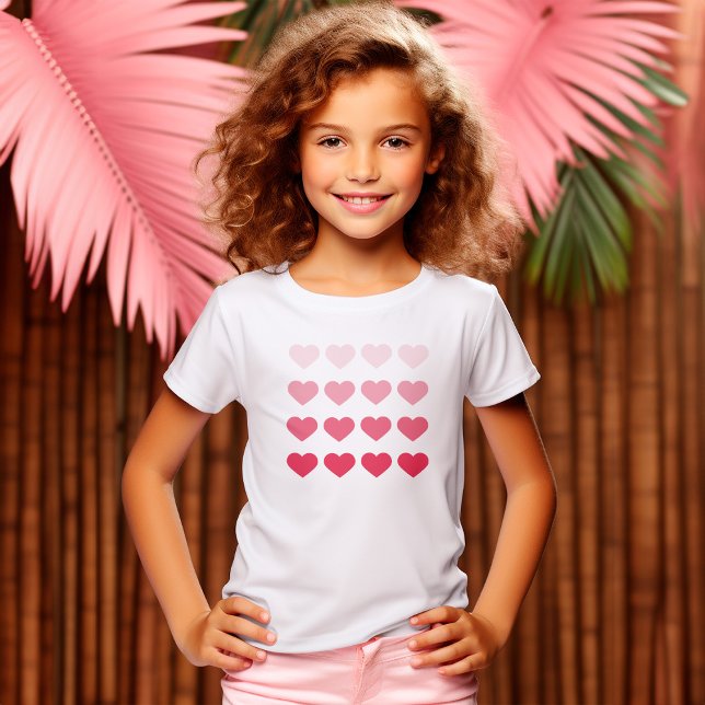 Rosa Ombre Hearts Valentines day T Shirt (Skapare uppladdad)